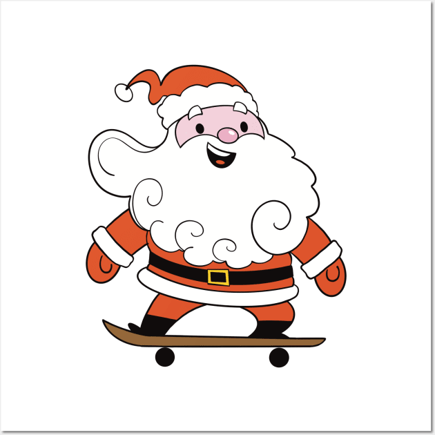 Skateboard Santa Wall Art by Narwhal-Scribbles